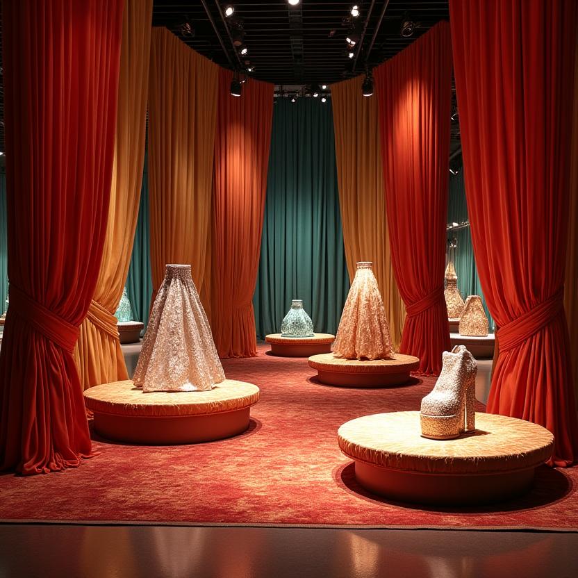 Scenografia tessile retail luxury